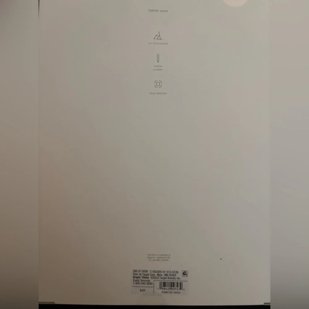 Heyday Sleek Black I Pad Pro 11” Tablet Case (2024)